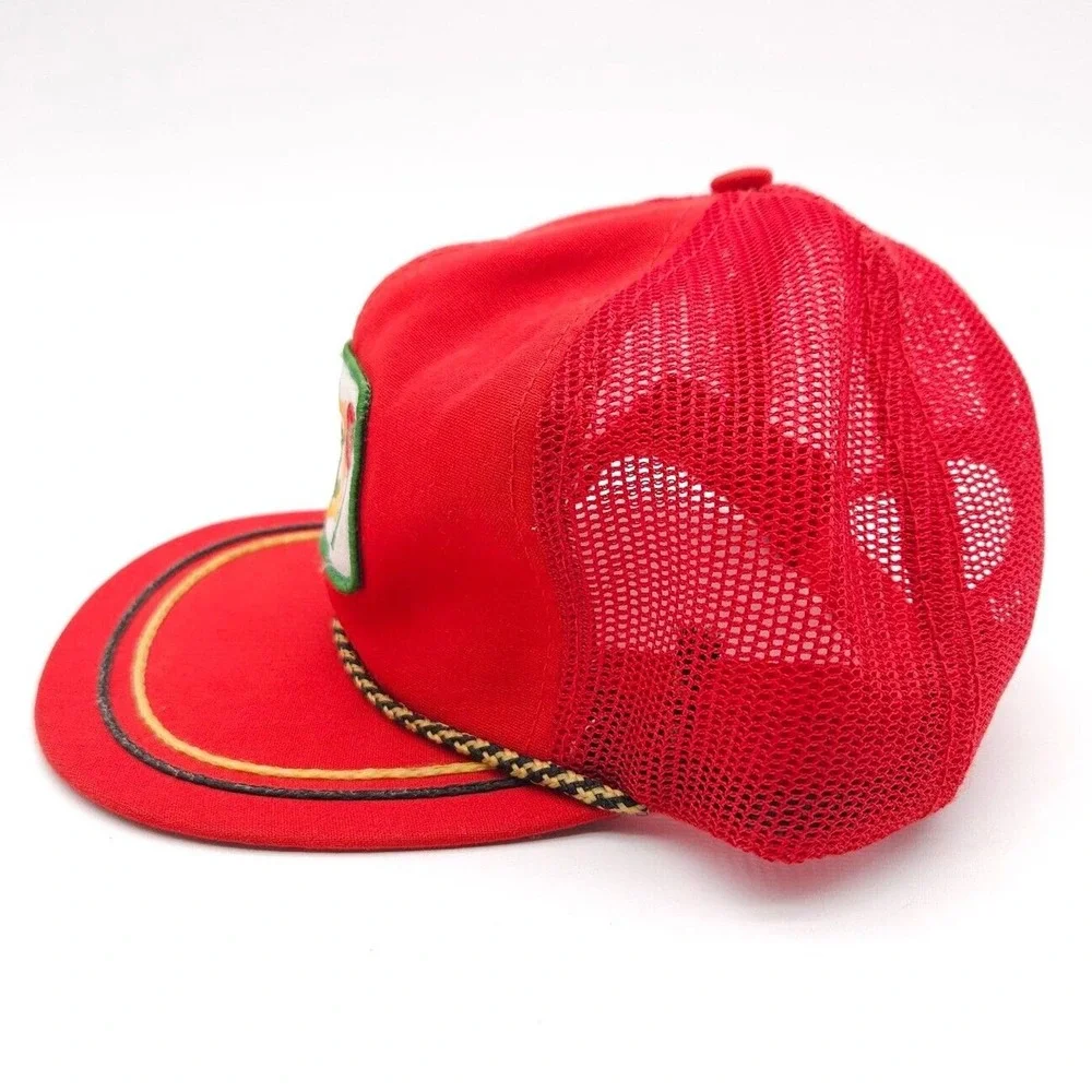 Vintage Country Club Tennis Golf Rope Snapback Mesh‎ Trucker Hat Patch Cap Red